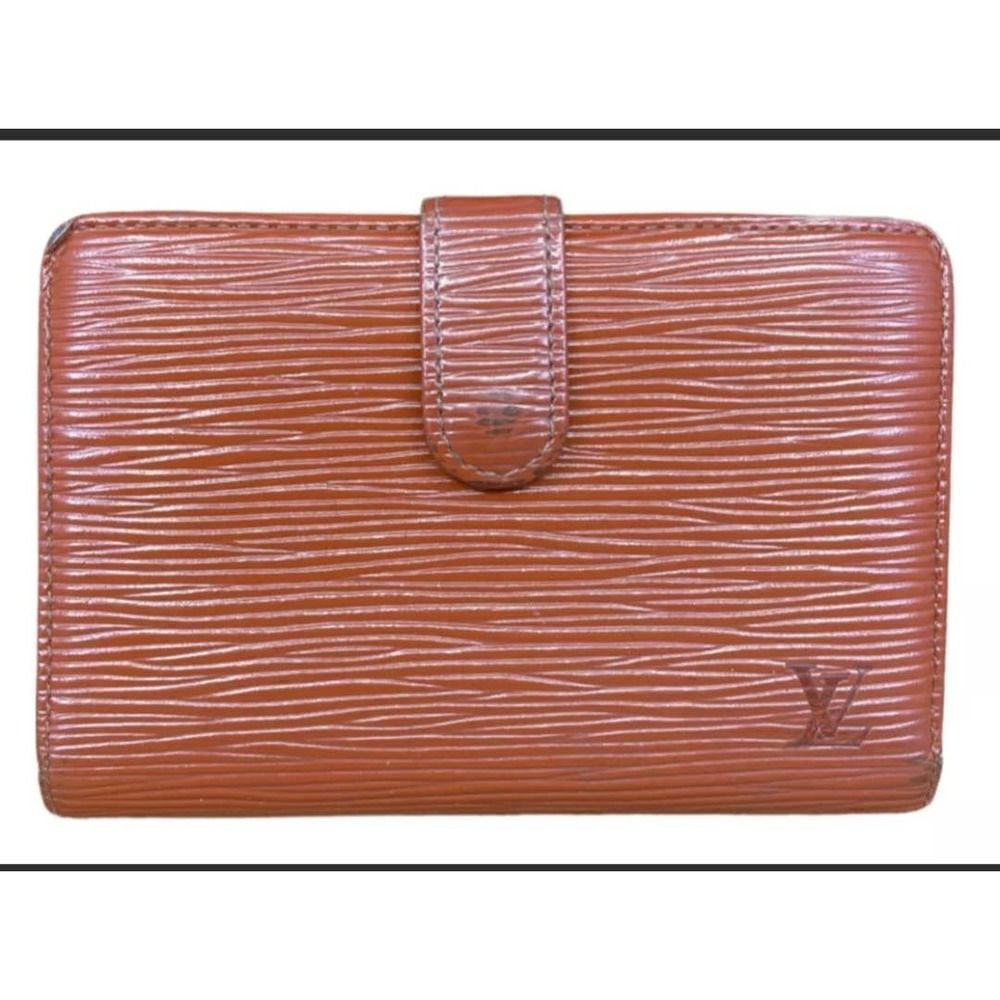 LOUIS VUITTON KISSLOCK BIFOLD WALLET BROWN EPI LEATHER
